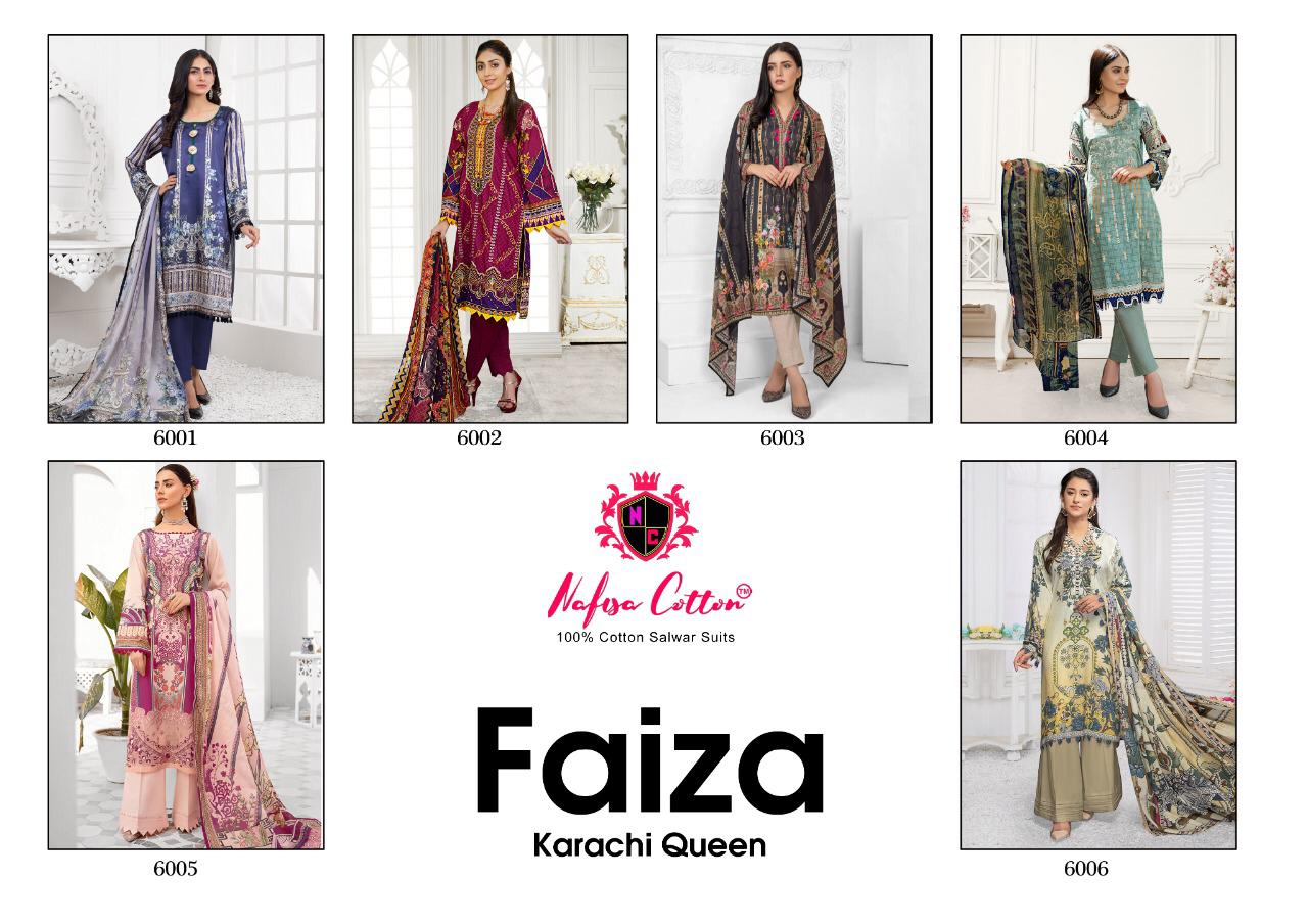 Nafisa Cotton Faiza Karachi Queen Vol 6 Cotton Salwar Suits Wholesaler Surat