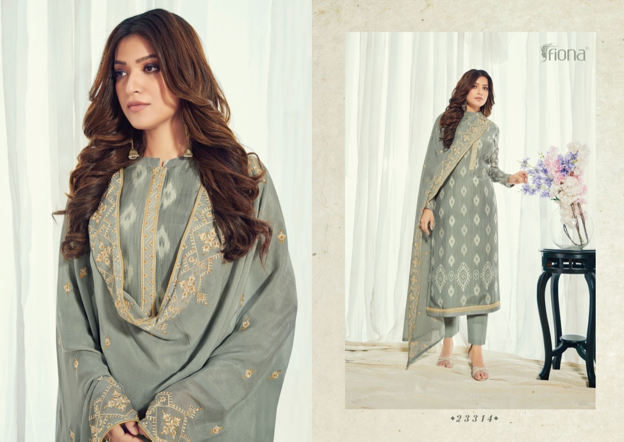 Fiona Lamhaa Muslin Digital Printed With Embroidery Designer Salwar Suits Wholesaler Surat