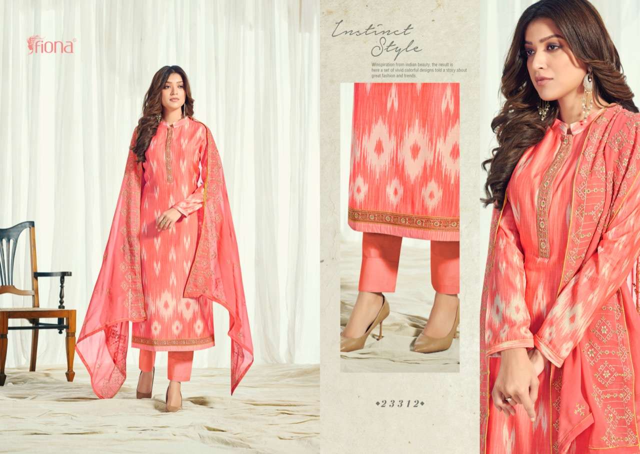 Fiona Lamhaa Muslin Digital Printed With Embroidery Designer Salwar Suits Wholesaler Surat