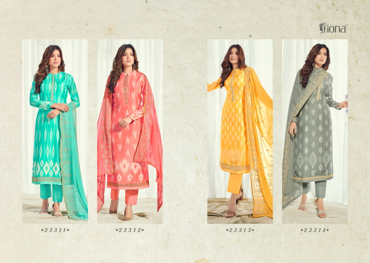 Fiona Lamhaa Muslin Digital Printed With Embroidery Designer Salwar Suits Wholesaler Surat