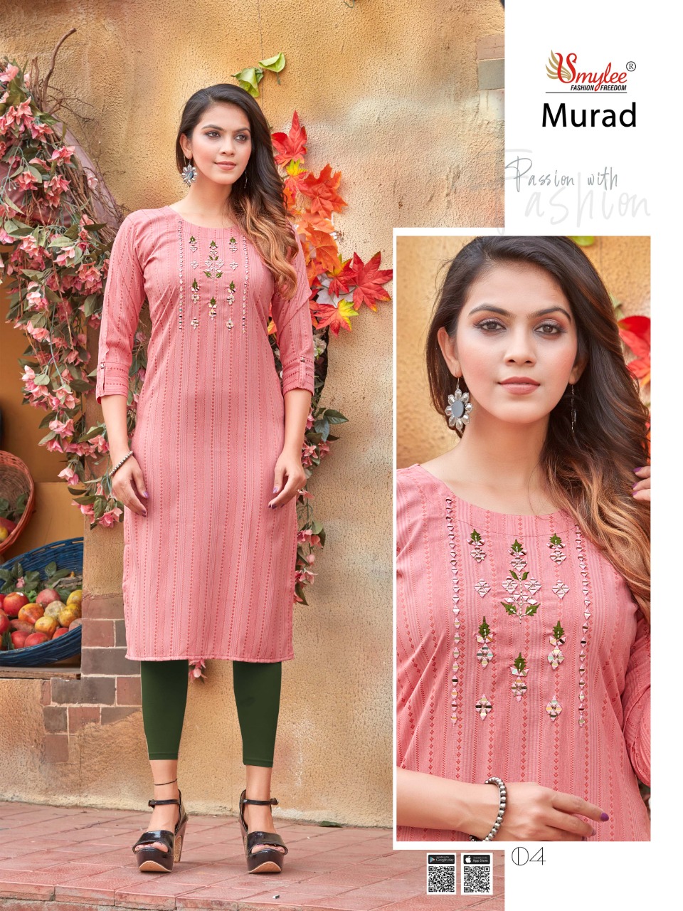 Smylee Fashion Murad Rayon Fancy Designer Kurtis Wholesaler Surat