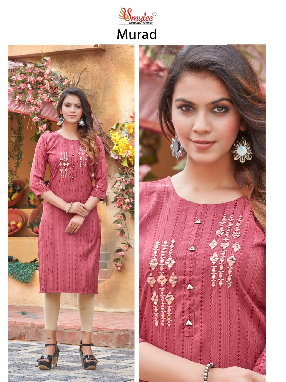 Smylee Fashion Murad Rayon Fancy Designer Kurtis Wholesaler Surat