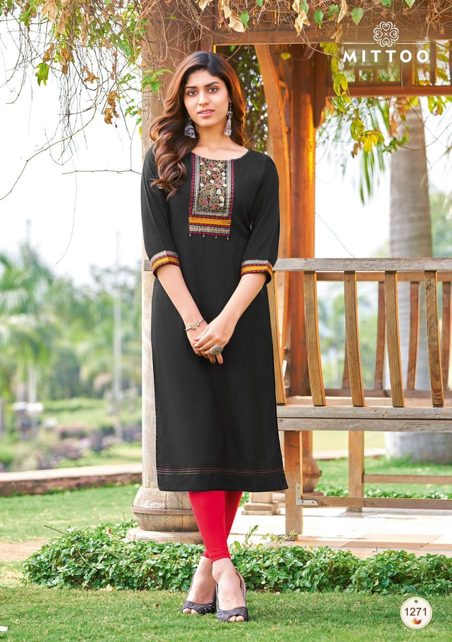 Mittoo Palak Vol 31 Rayon Fancy Designer Kurtis Wholesaler Surat