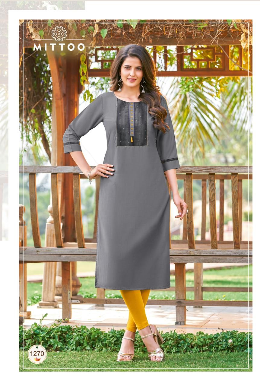Mittoo Palak Vol 31 Rayon Fancy Designer Kurtis Wholesaler Surat