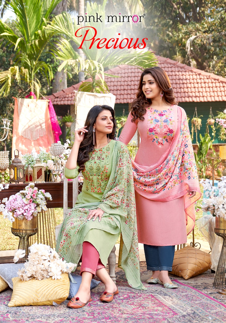 Pink Mirror Precious Viscose Silk Fancy Kurti Combo Set Wholesaler Surat
