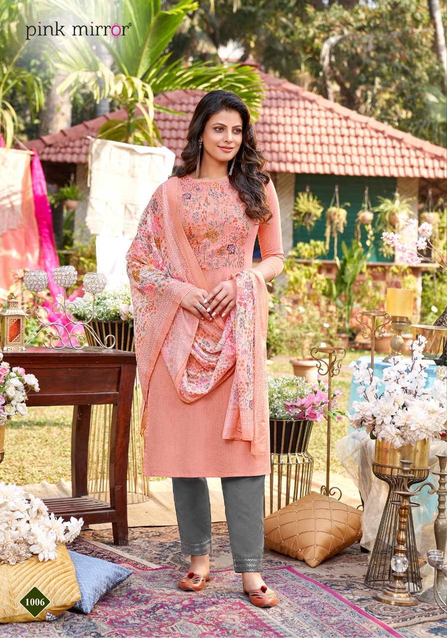 Pink Mirror Precious Viscose Silk Fancy Kurti Combo Set Wholesaler Surat