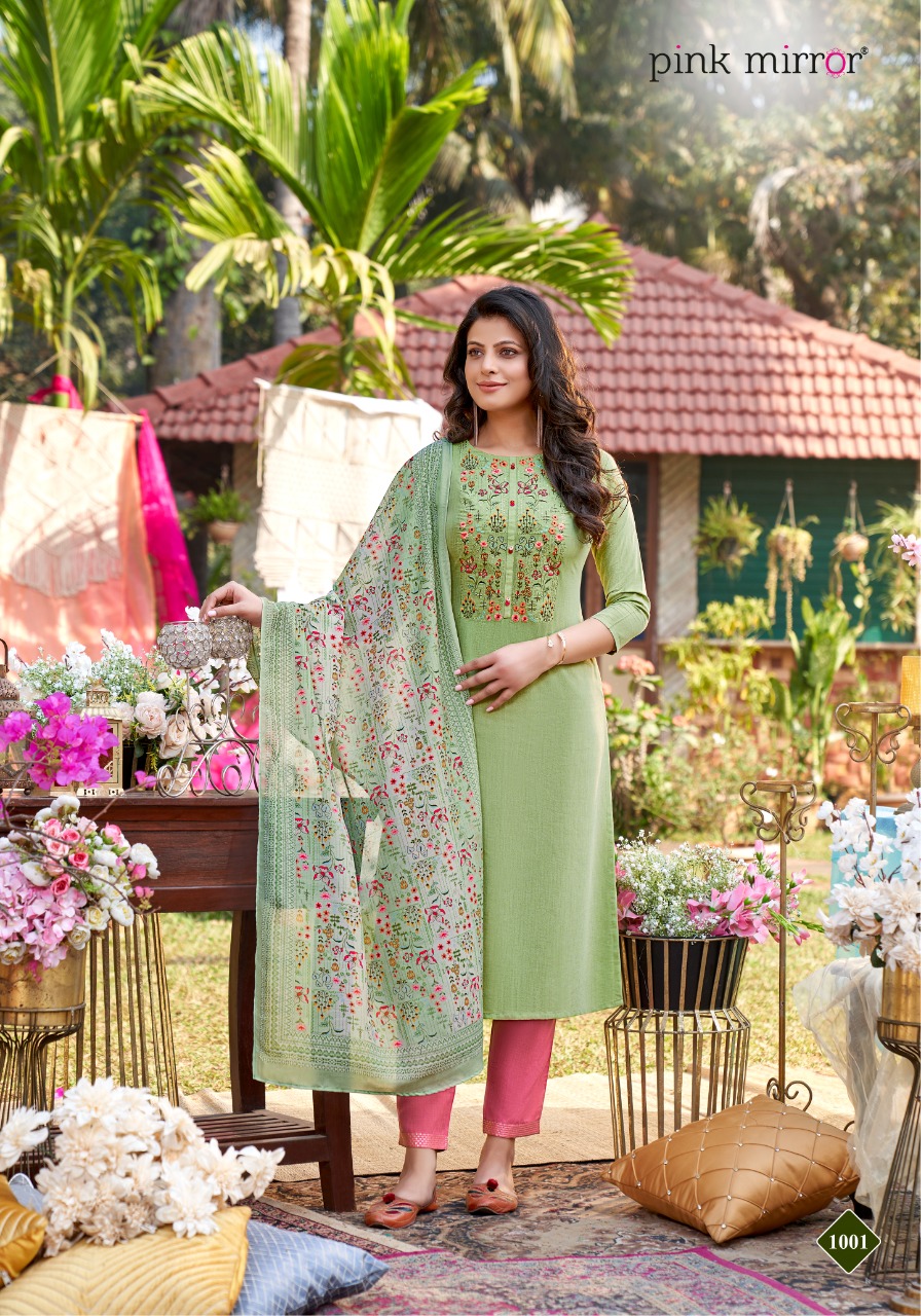 Pink Mirror Precious Viscose Silk Fancy Kurti Combo Set Wholesaler Surat