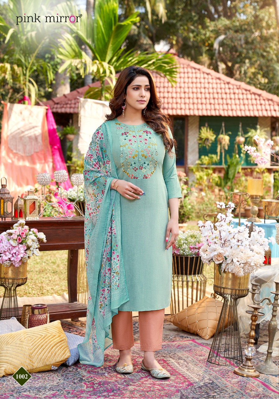 Pink Mirror Precious Viscose Silk Fancy Kurti Combo Set Wholesaler Surat