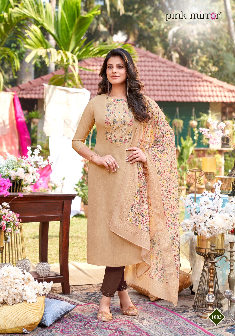 Pink Mirror Precious Viscose Silk Fancy Kurti Combo Set Wholesaler Surat