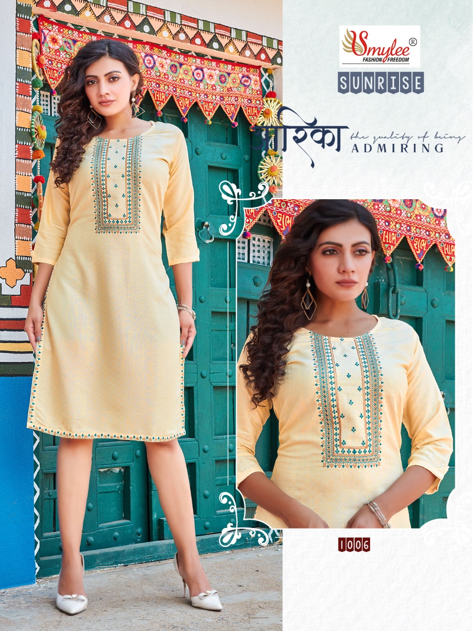 Smylee Fashion Sunrise Rayon Fancy Designer Kurtis Wholesaler Surat