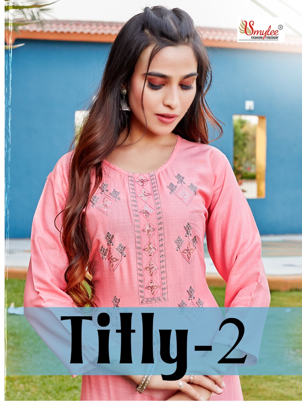 Smylee Fashion Titly Vol 2 Rayon Slub Fancy Embroidery Kurtis Wholesaler Surat