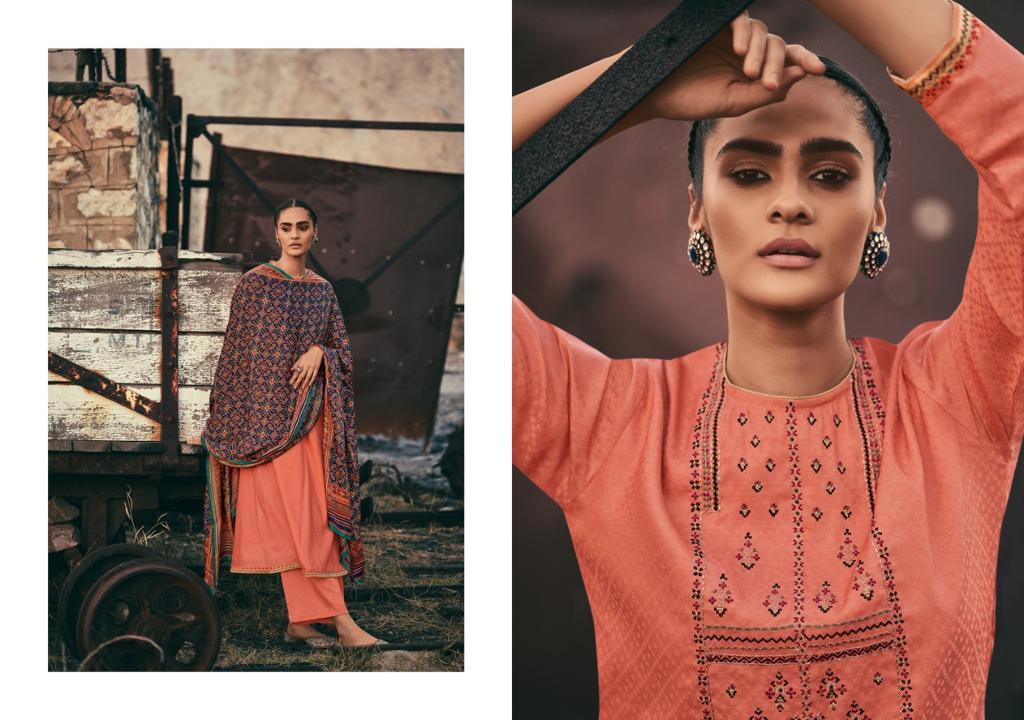 Varsha Ikat Tusser Silk With Embroidery Work Salwar Suits Wholesaler Surat