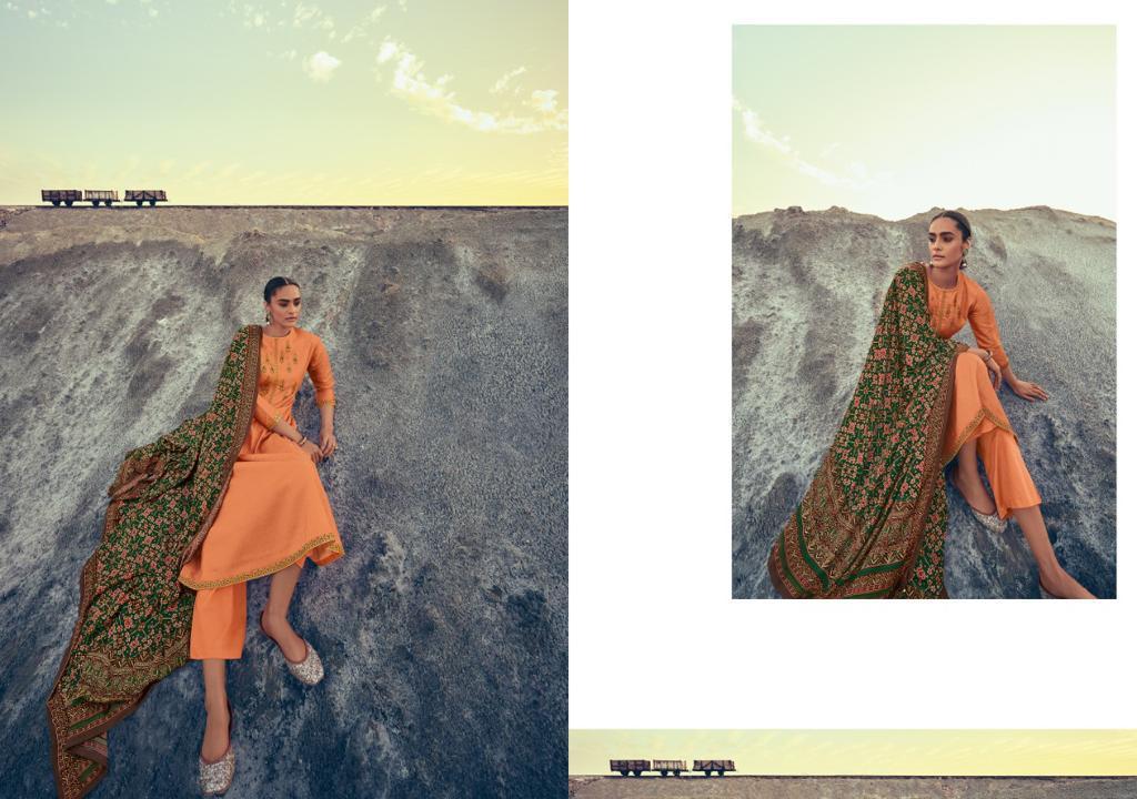 Varsha Ikat Tusser Silk With Embroidery Work Salwar Suits Wholesaler Surat