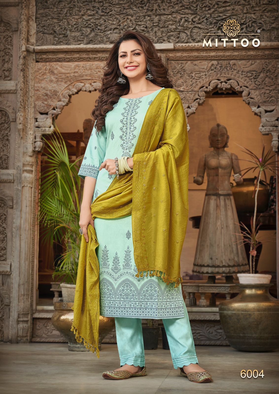 Mittoo Blue Berry Viscose Embroidery Designer Kurti Combo Set Wholesaler Surat