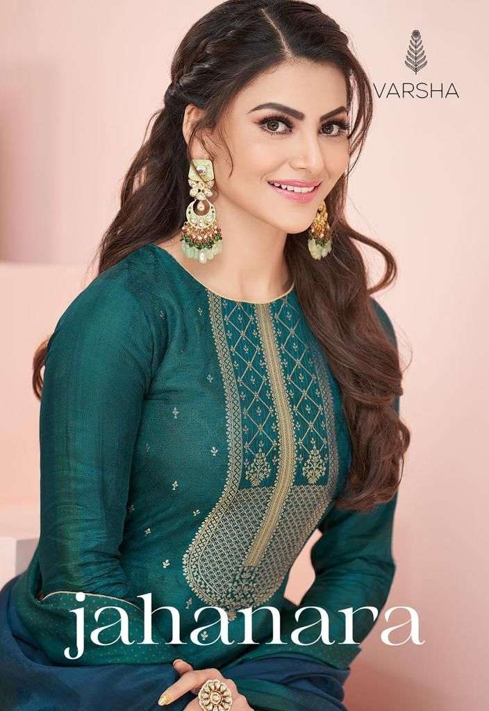 Varsha Jahanara Viscose Woven Digitally Printed Designer Suits Wholesaler Surat