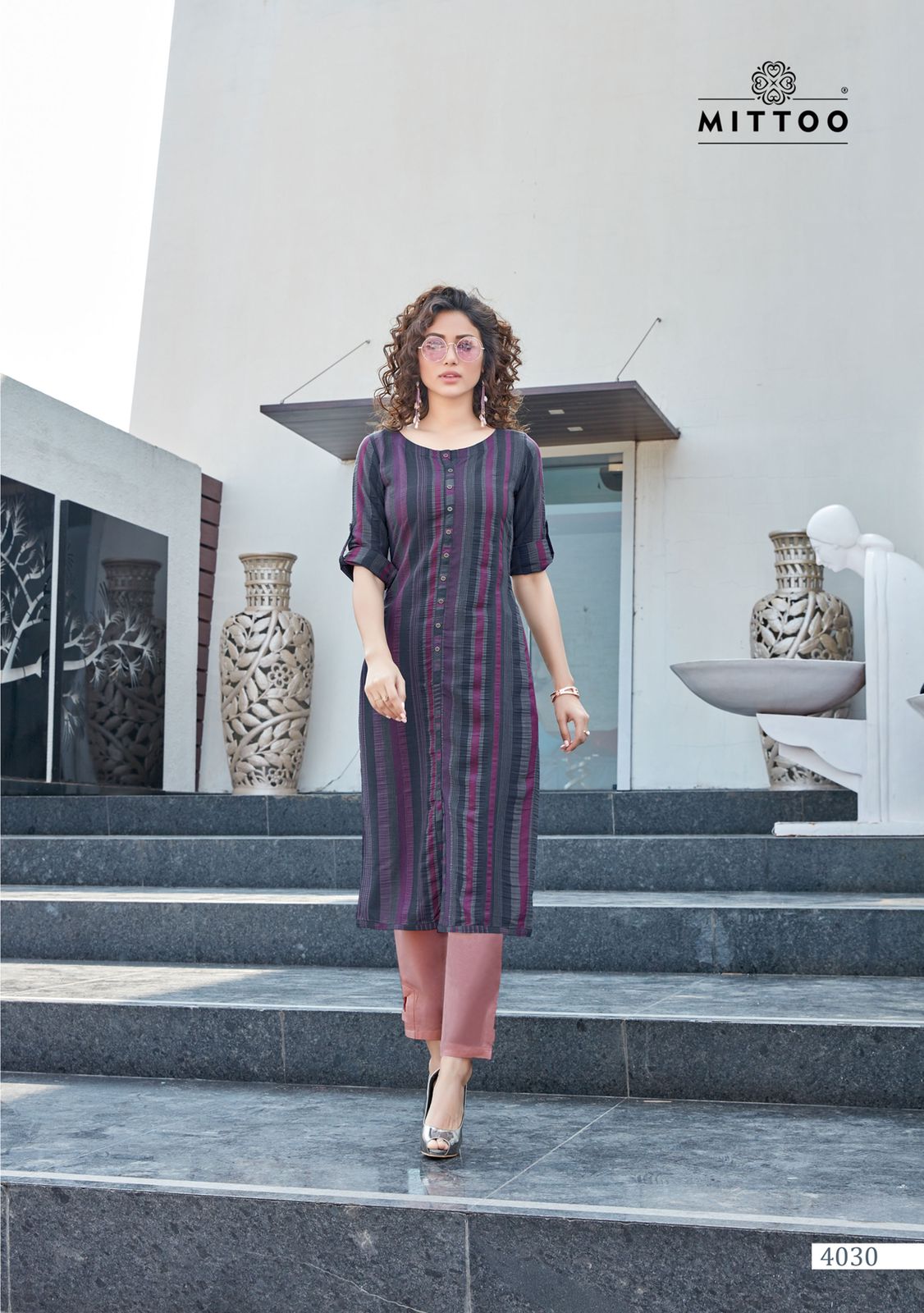 Mittoo Mohini Nx Rayon Slub Fancy Designer Kurtis With Pants Wholesaler Surat