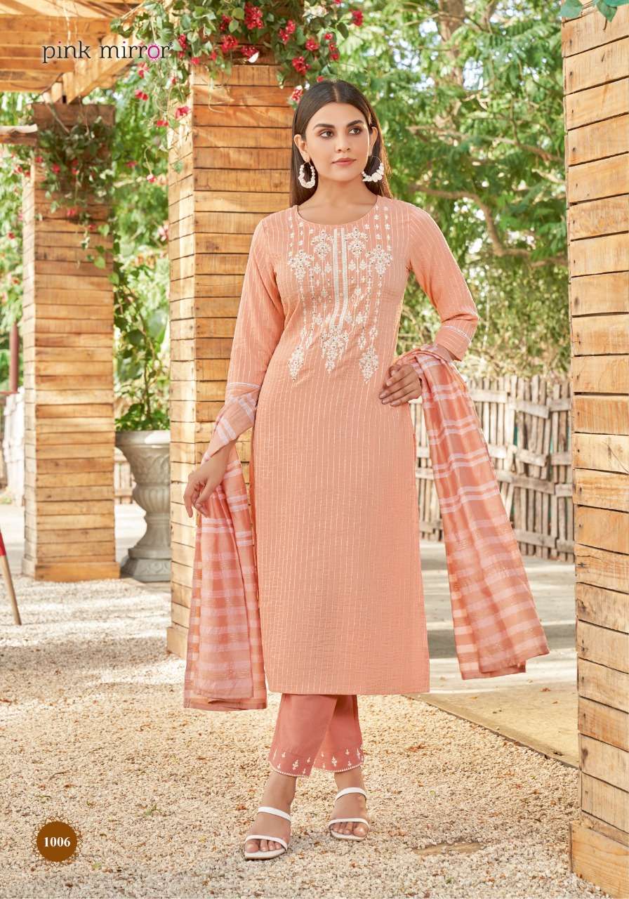 Pink Mirror Pearl Viscose Embroidery Designer Kurti Combo Set Wholesaler Surat