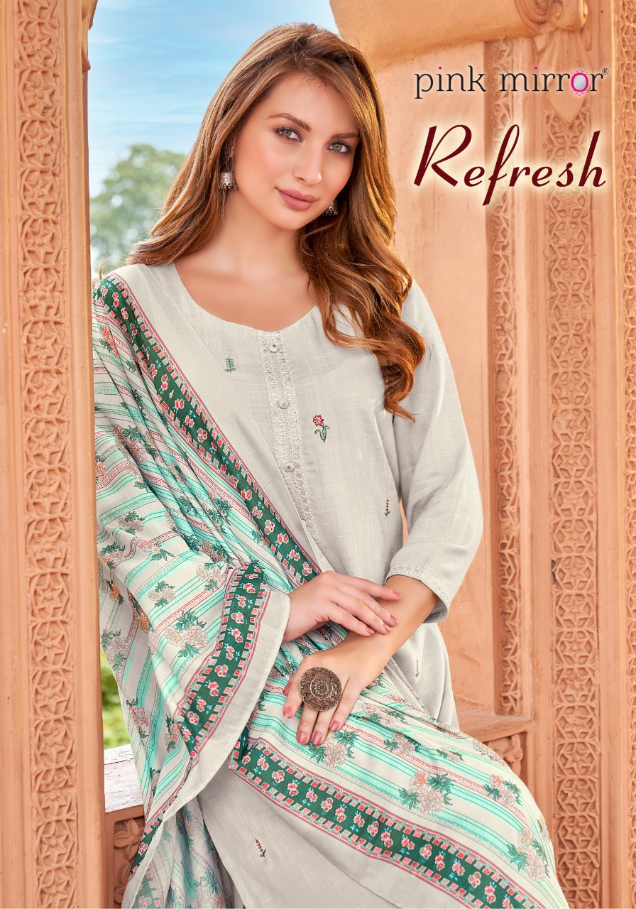 Pink Mirror Refresh Rayon Embroidery Designer Kurti Combo Set Wholesaler Surat