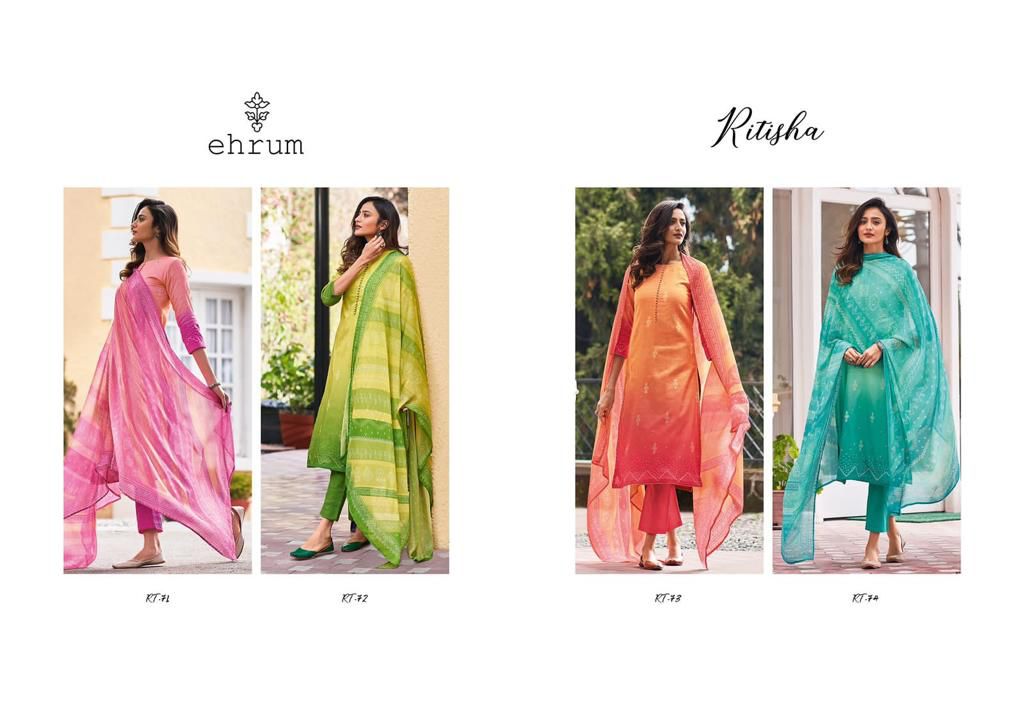 Varsha Ehrum Ritisha Satin Cotton Digital Print Fancy Designer Suits Wholesaler Surat