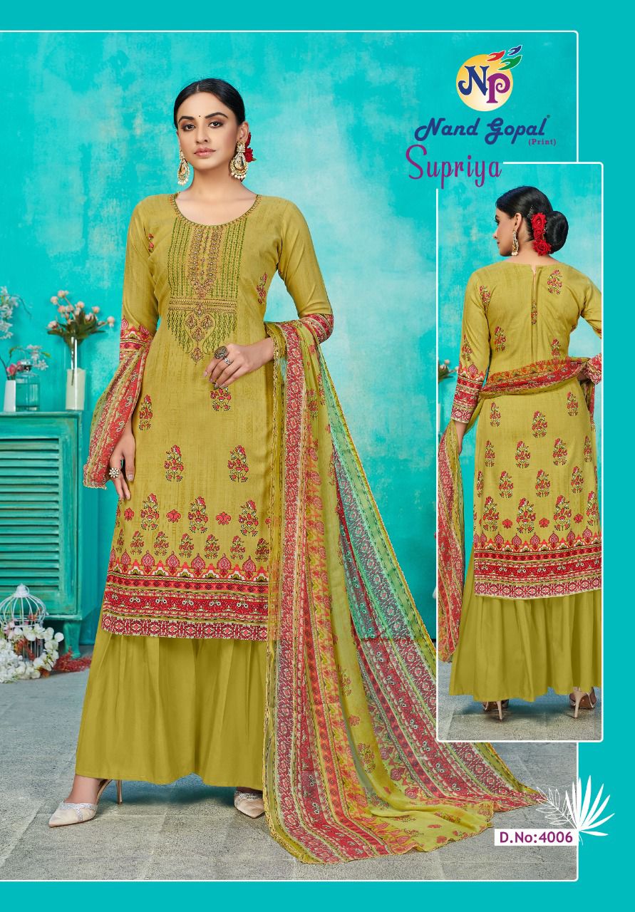 Nand Gopal Supriya Vol 4 Pure Cotton Karachi Print Salwar Suits Wholesaler Surat