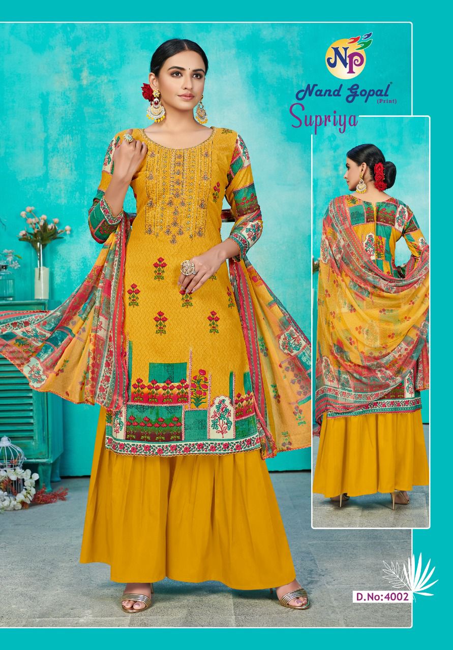 Nand Gopal Supriya Vol 4 Pure Cotton Karachi Print Salwar Suits Wholesaler Surat