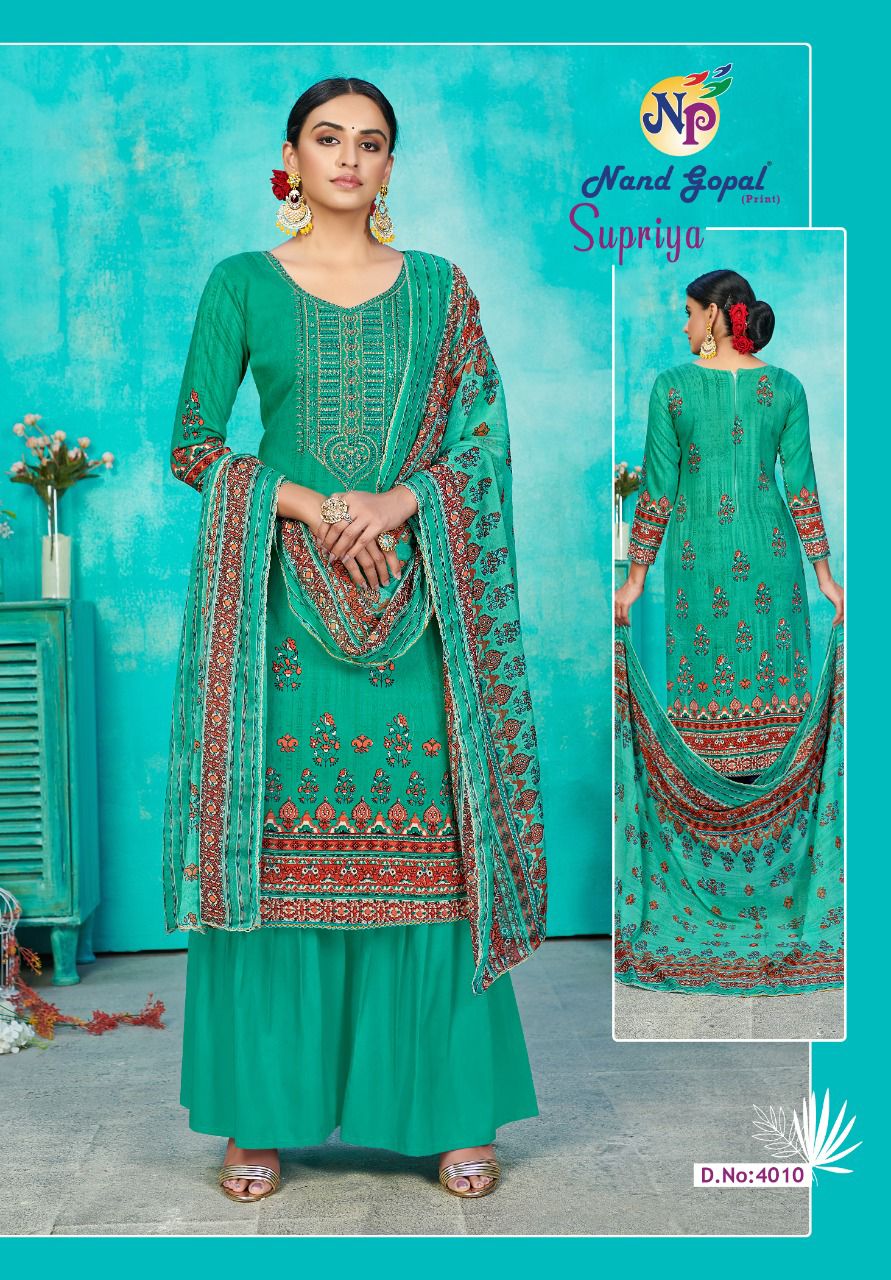 Nand Gopal Supriya Vol 4 Pure Cotton Karachi Print Salwar Suits Wholesaler Surat