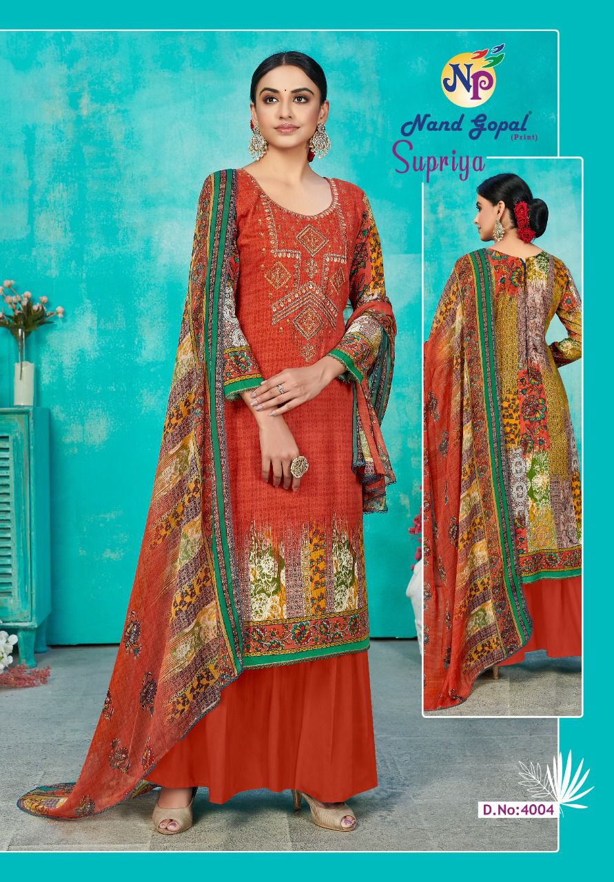 Nand Gopal Supriya Vol 4 Pure Cotton Karachi Print Salwar Suits Wholesaler Surat