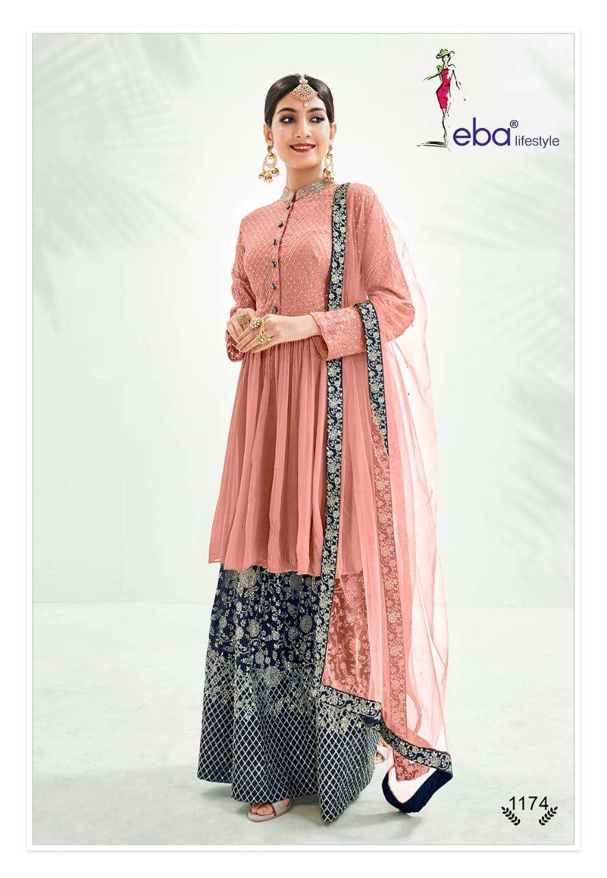 Eba Lifestyle Classic Gold Vol 1 Chinnon Embroidered Salwar Suits Wholesaler Surat