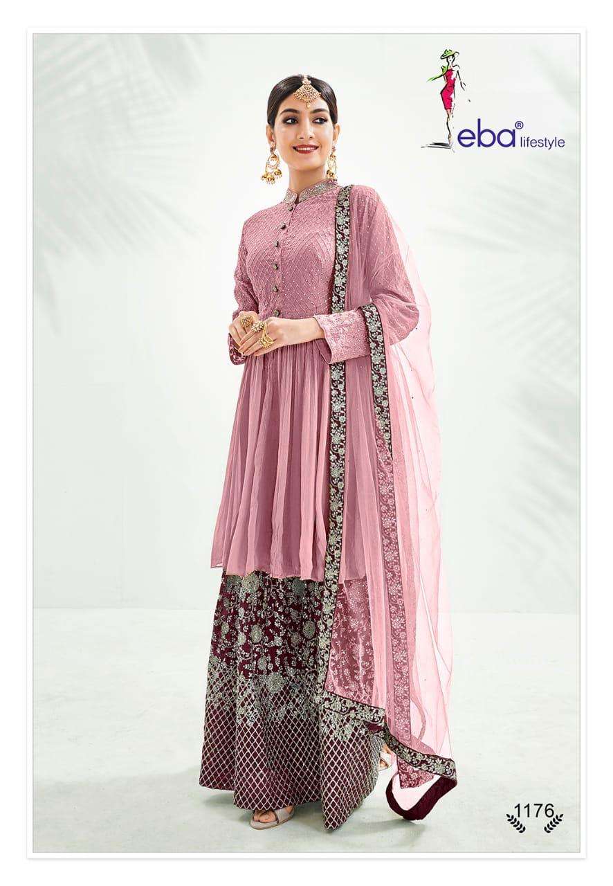 Eba Lifestyle Classic Gold Vol 1 Chinnon Embroidered Salwar Suits Wholesaler Surat