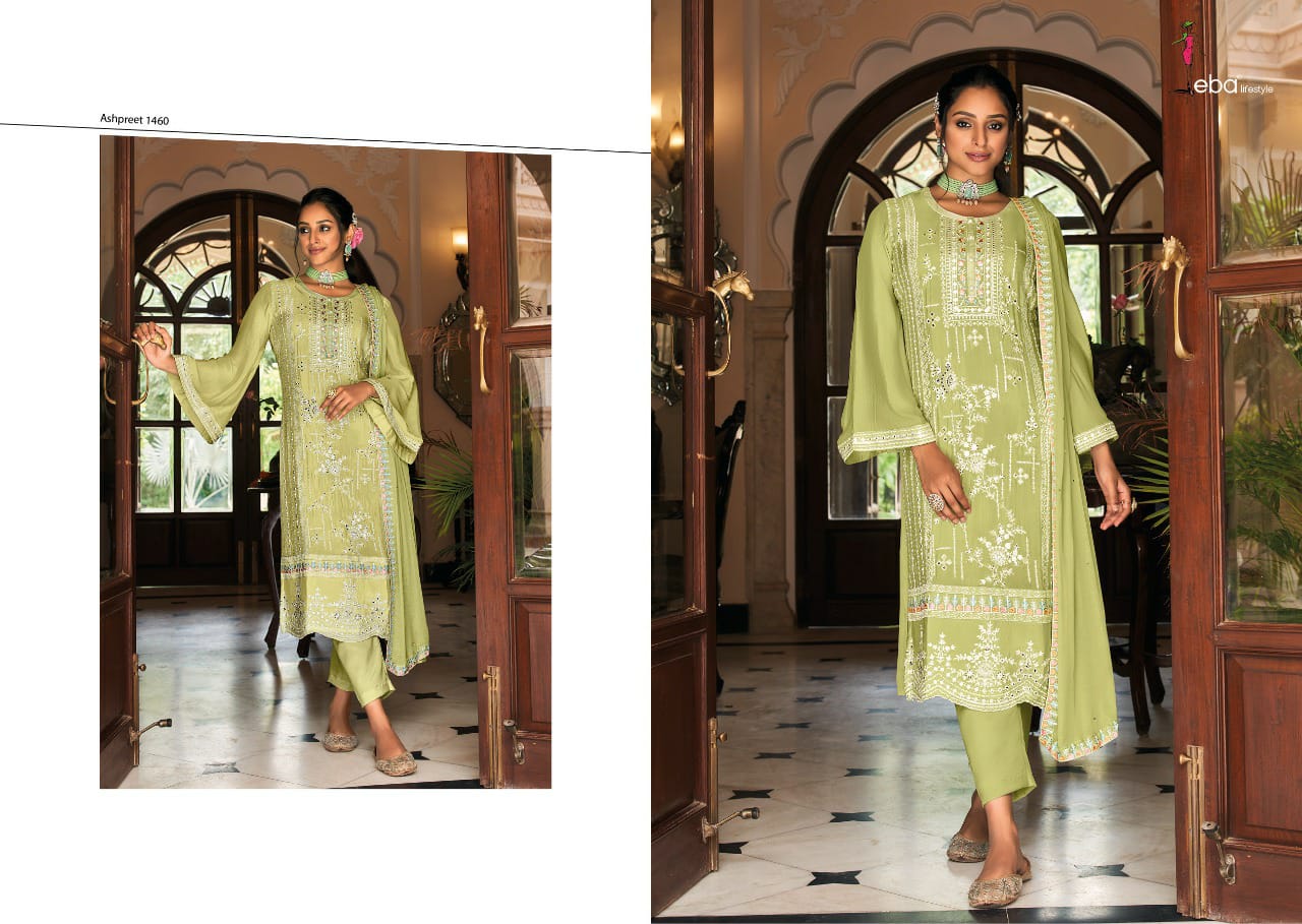 Eba Lifestyle Ashpreet Vol 5 Georgette With Embroidery Designer Suits Wholesaler Surat
