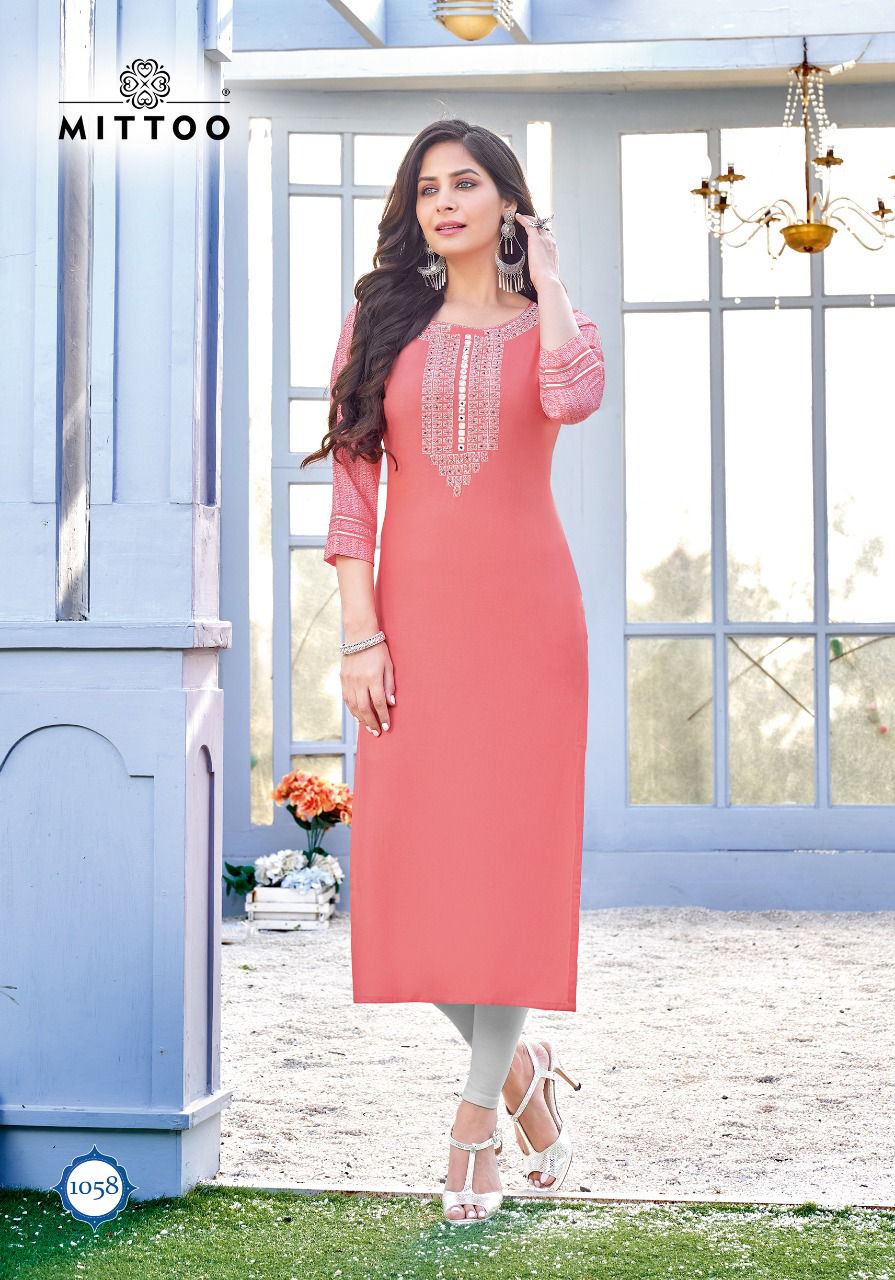 Mitton Prince Heavy Rayon Fancy Kurtis Wholesaler Surat