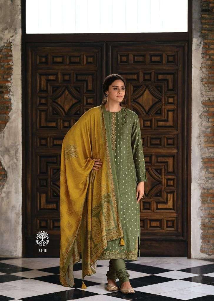 Varsha Sanjh Chanderi Woven With Fancy Embroidery Suits Wholesaler Surat