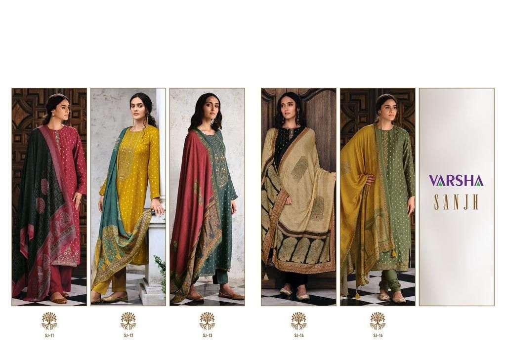 Varsha Sanjh Chanderi Woven With Fancy Embroidery Suits Wholesaler Surat