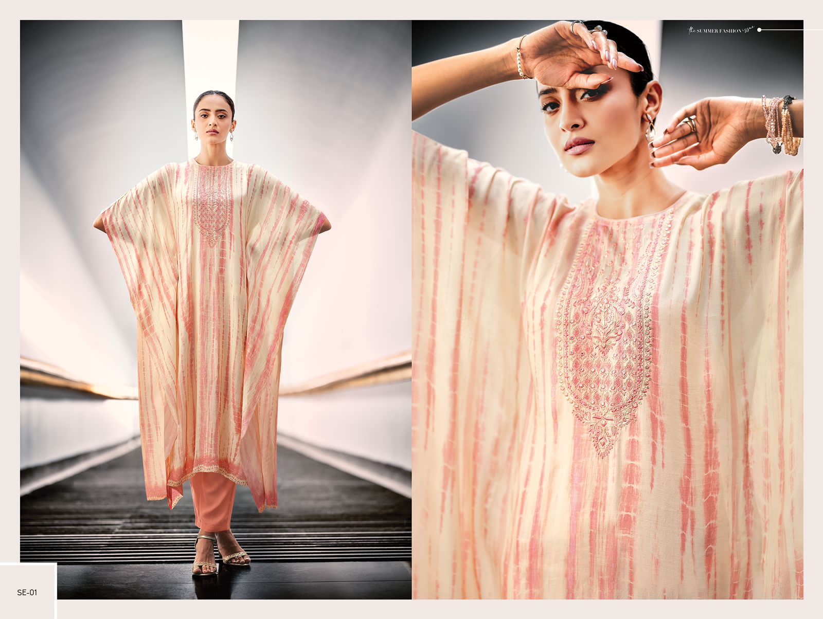 Varsha Summer Essentials Silk Satin Embroidery Designer Kaftan Kurtis With Bottom Set Wholesaler Surat