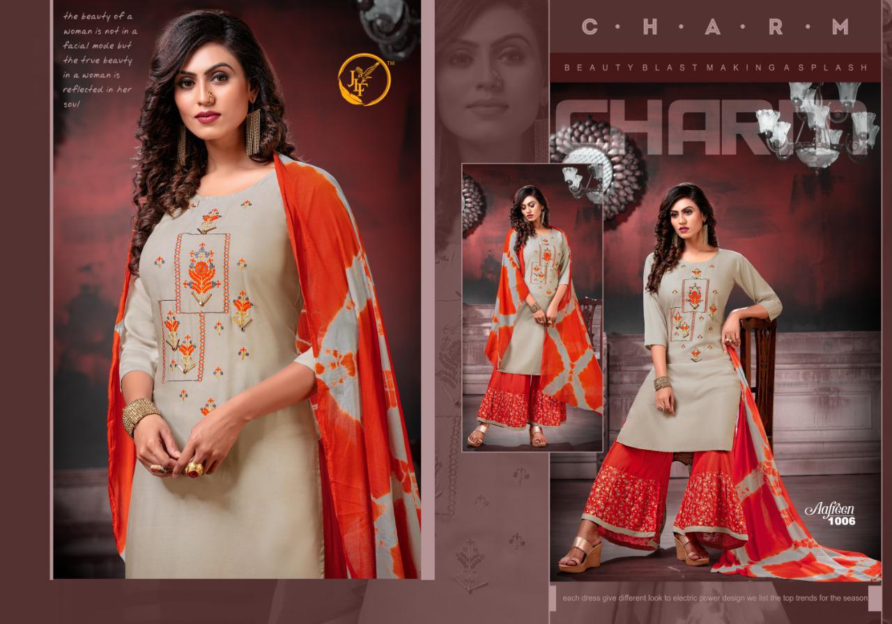 Jlf Presents Aafreen Rayon With Embroidery Designer Kurti Combo Set Wholesaler Surat