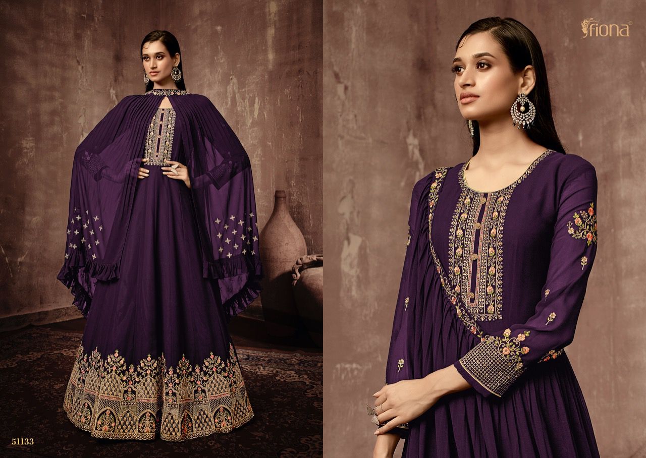 Fiona Bonjo Gorgette With Heavy Elegant Embroidery Designer Ready Made Suits Wholesaler Surat