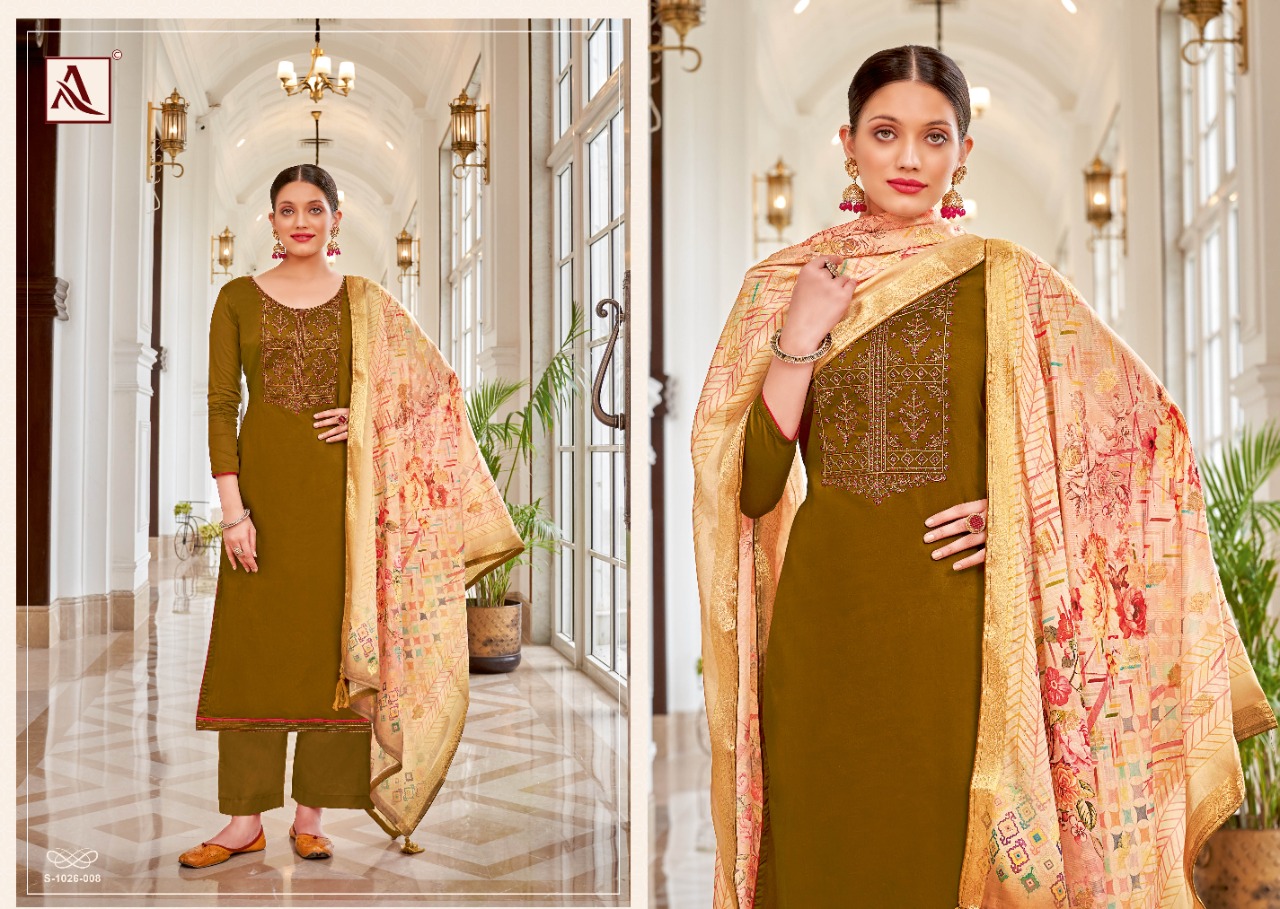 ALOK SUITS FESTIVE FUSION EDITION VOL 5 JAM COTTON FANCY WORK SUIT