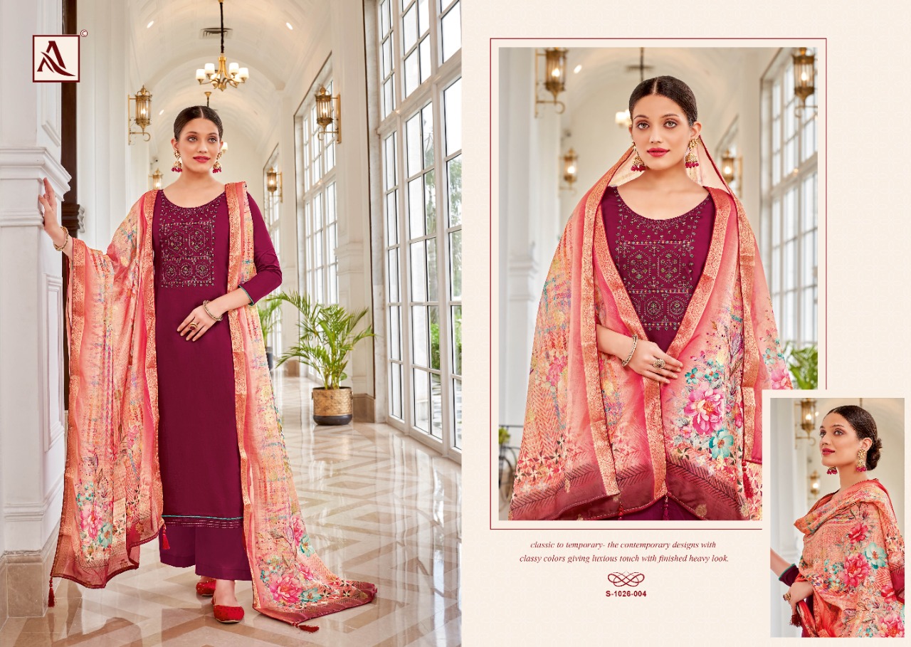ALOK SUITS FESTIVE FUSION EDITION VOL 5 JAM COTTON FANCY WORK SUIT