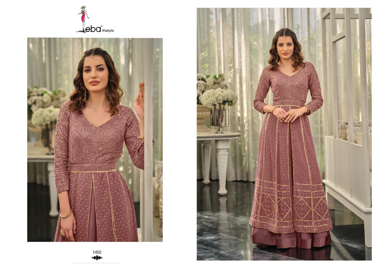 Eba Lifestyle Presents Mahira Georgette & Chinon With Embroidery Work Readmade Heavy Gown Wholesaler Surat