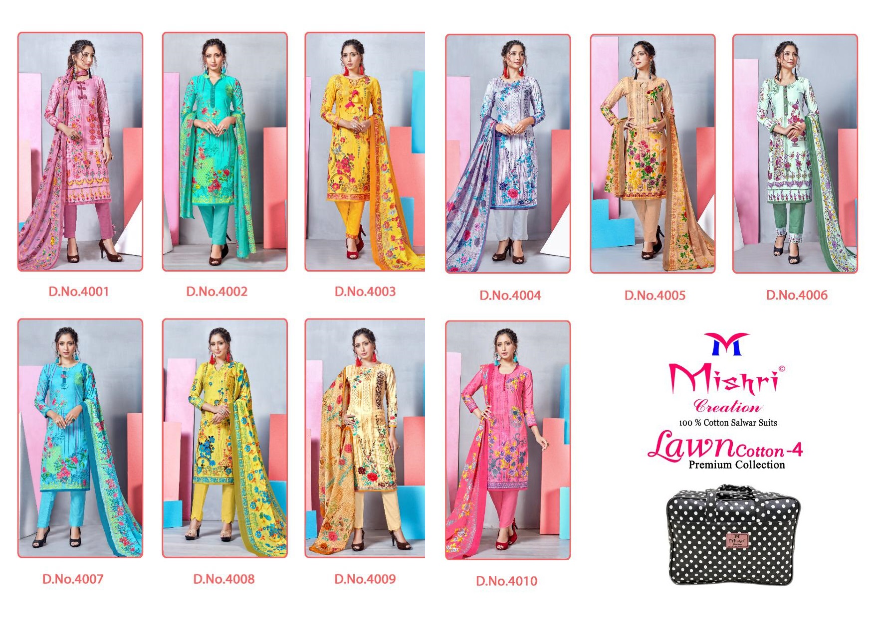 Mishri Creation Presents Lawn Cotton Vol 4 Fabric Lawn Cotton Designer Salwar Suits