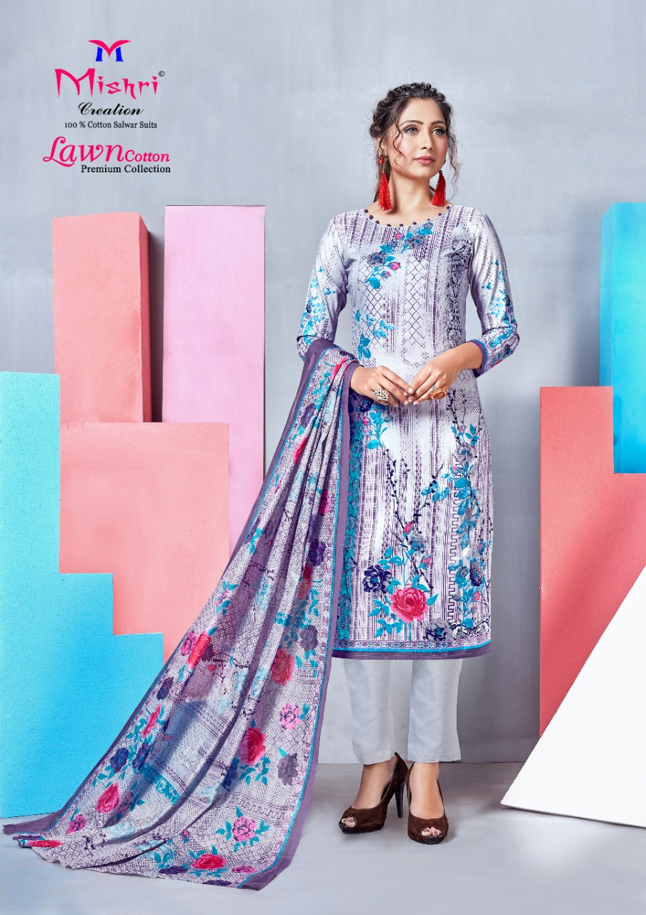 Mishri Creation Presents Lawn Cotton Vol 4 Fabric Lawn Cotton Designer Salwar Suits