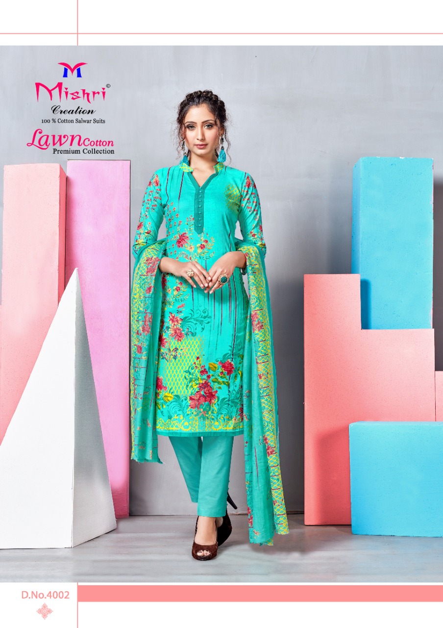 Mishri Creation Presents Lawn Cotton Vol 4 Fabric Lawn Cotton Designer Salwar Suits