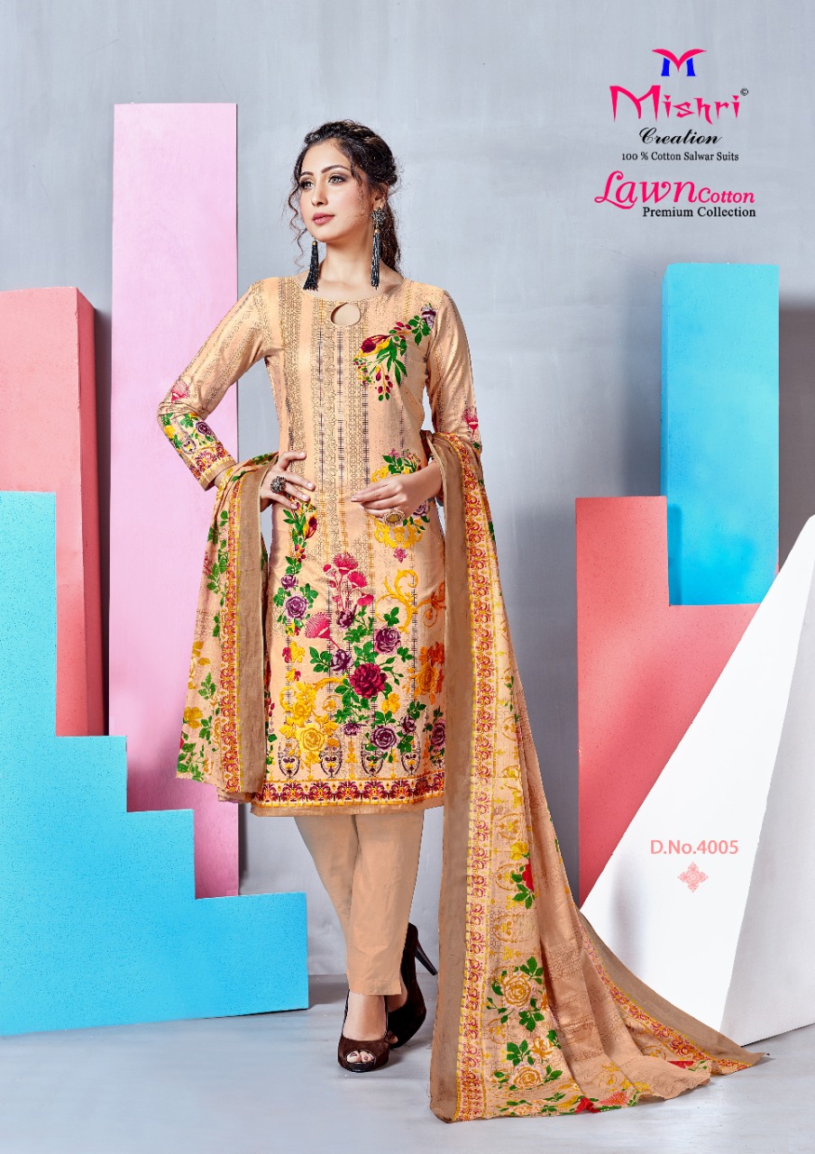 Mishri Creation Presents Lawn Cotton Vol 4 Fabric Lawn Cotton Designer Salwar Suits