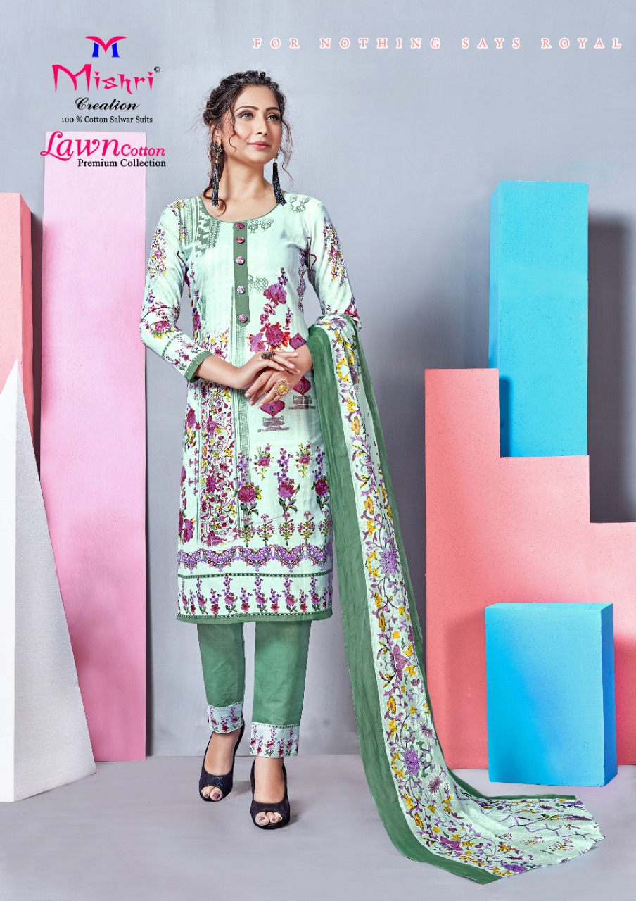 Mishri Creation Presents Lawn Cotton Vol 4 Fabric Lawn Cotton Designer Salwar Suits