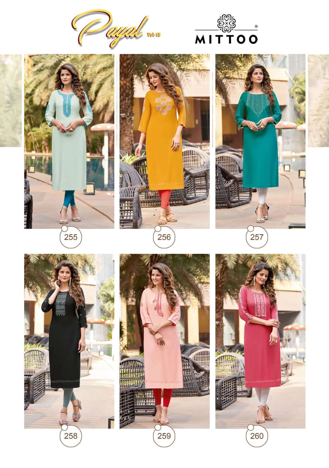 Mittoo Payal Vol 18 Rayon Hand Work And Embroiderey Designer Stylish Fancy Kurtis Wholesaler Surat