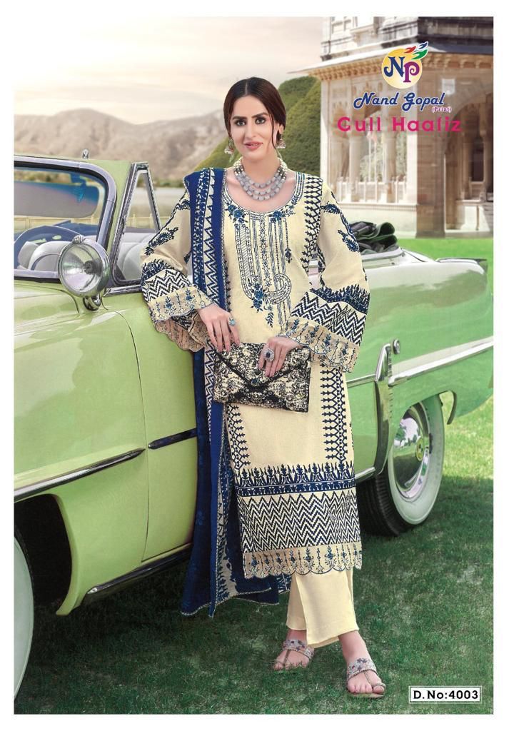 Nandgopal Gull Haafiz Vol 4 Heavy Cotton Printed Salwar Suits Wholesaler Surat