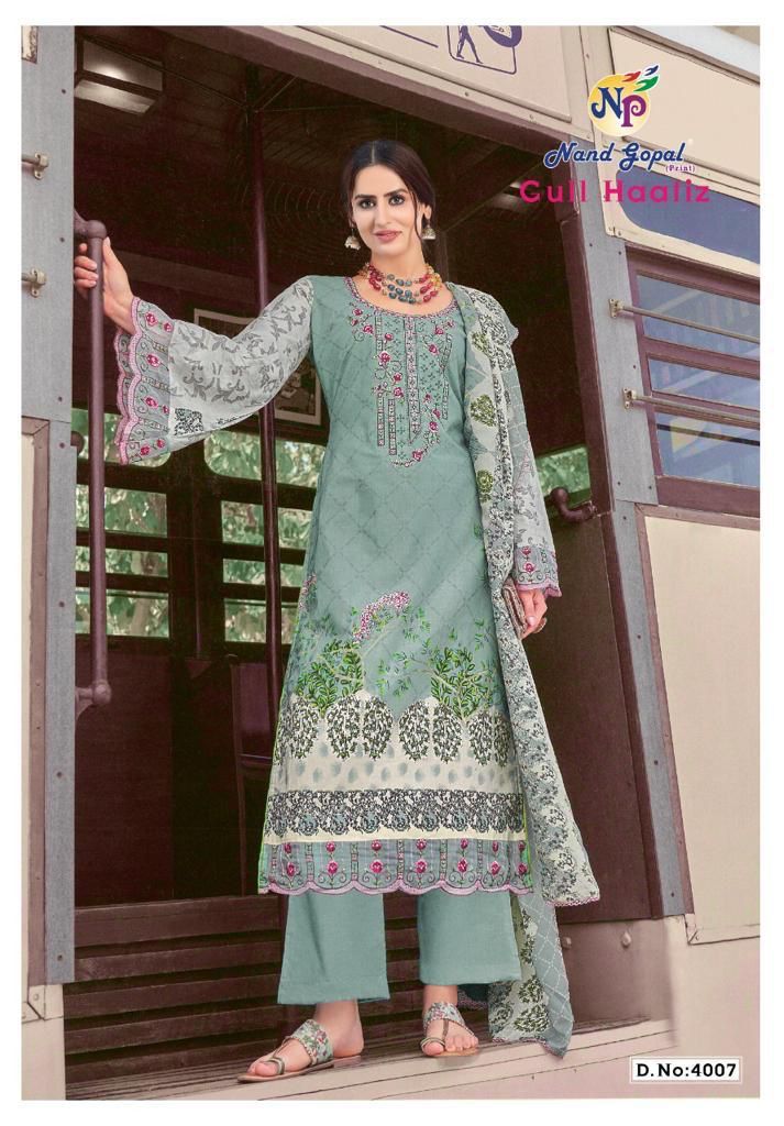 Nandgopal Gull Haafiz Vol 4 Heavy Cotton Printed Salwar Suits Wholesaler Surat