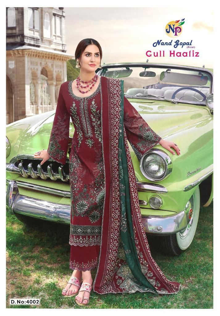 Nandgopal Gull Haafiz Vol 4 Heavy Cotton Printed Salwar Suits Wholesaler Surat