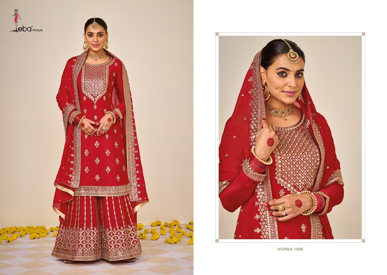 Eba Lifestyle Hurma Vol 38 Chinon With Heavy Elegant Designer Suits Wholesaler Surat