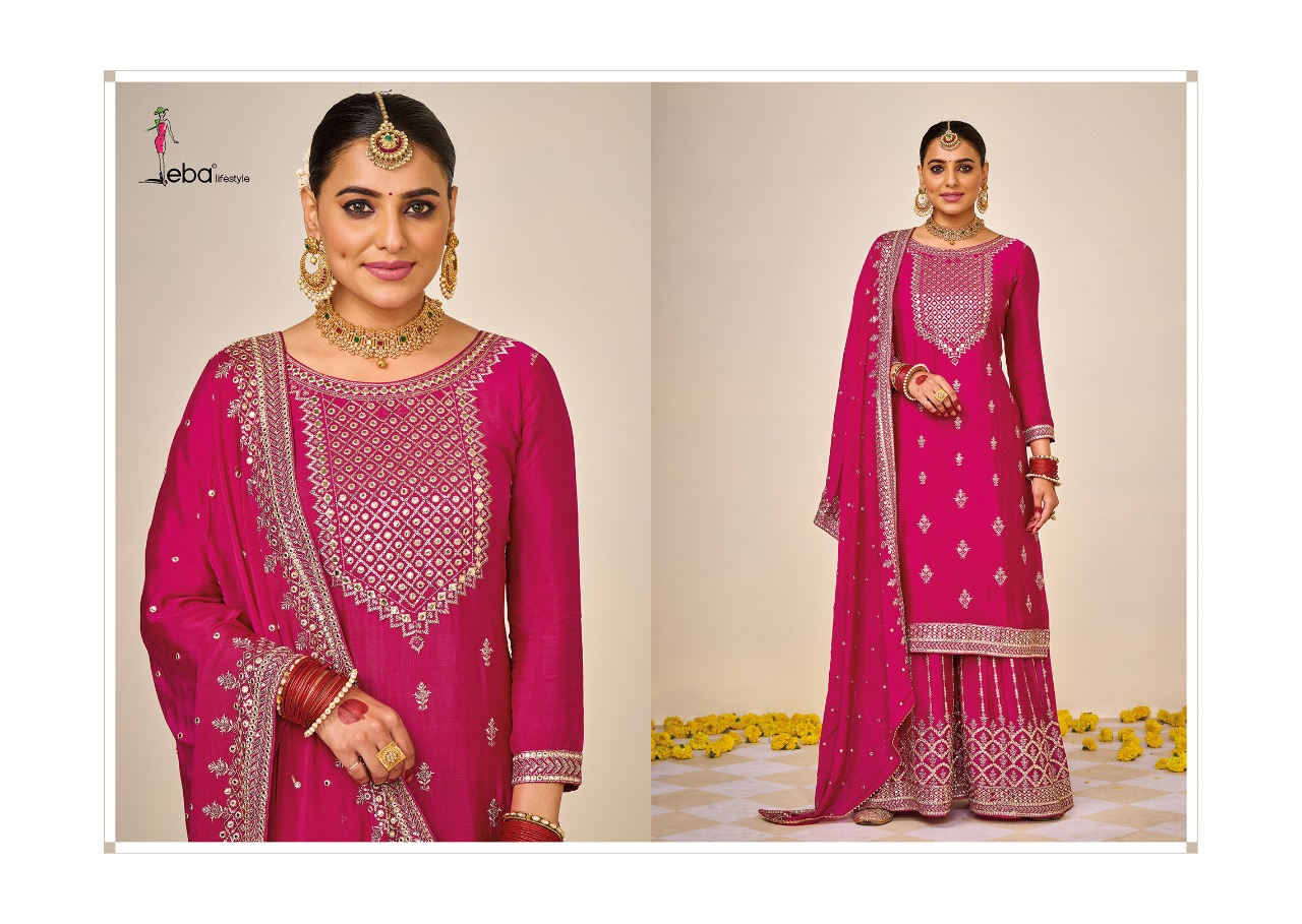 Eba Lifestyle Hurma Vol 38 Chinon With Heavy Elegant Designer Suits Wholesaler Surat